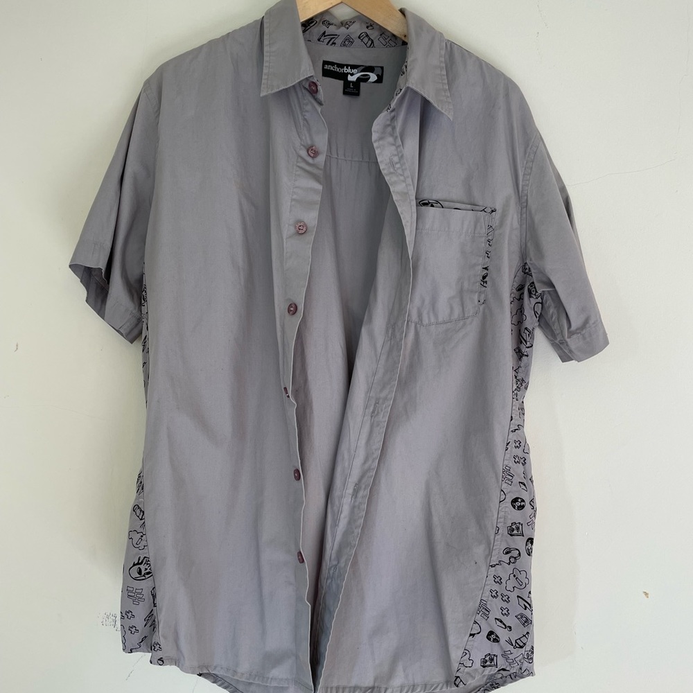 Gray button up shirt - Mens Large